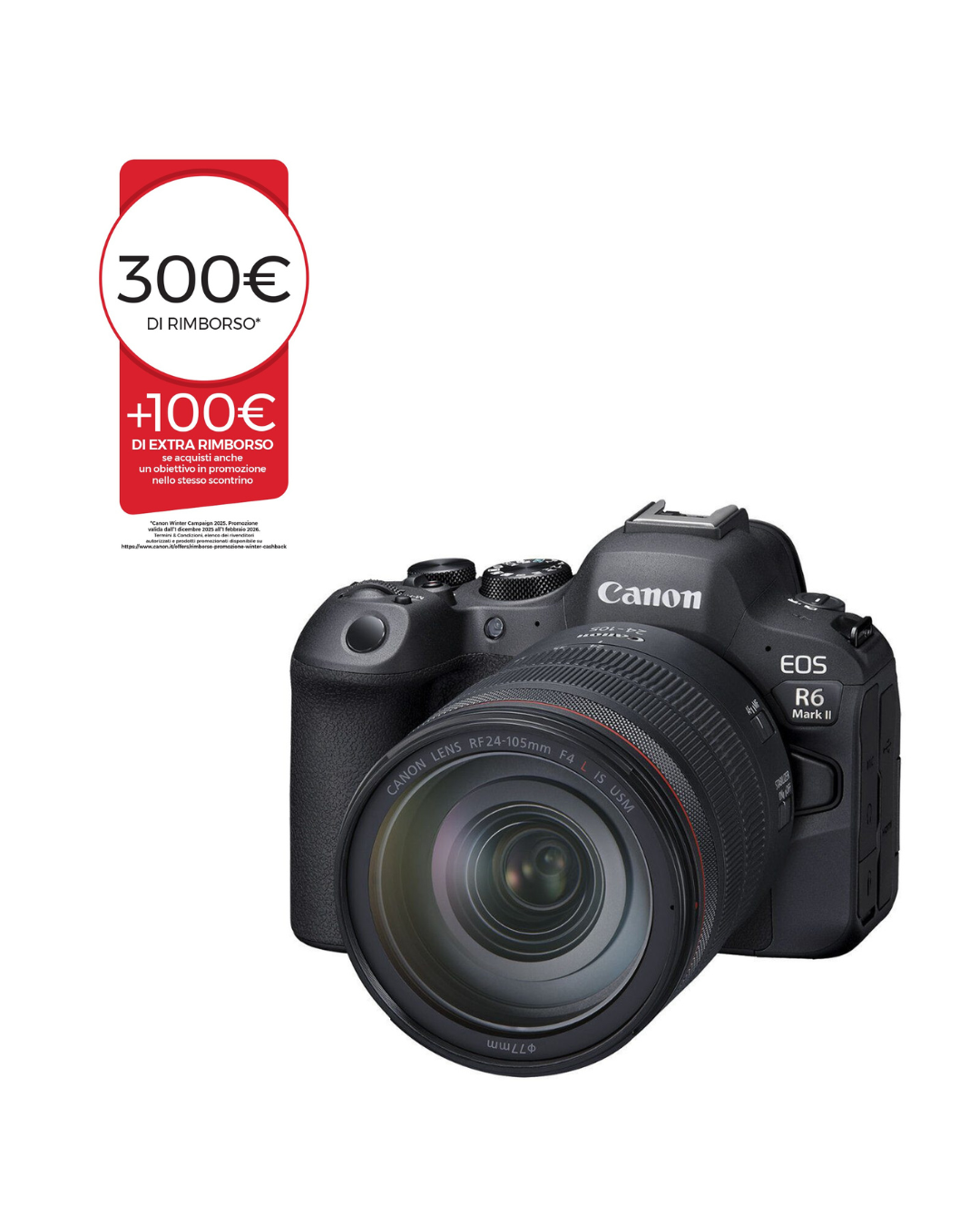 Canon EOS R6II + RF 24-105mm F4 L IS USM - Garanzia Ufficiale Canon