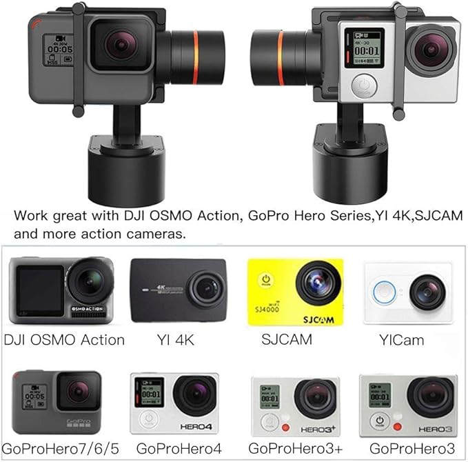Hohem XG1 stabilizzatore action cam GoPro Hero 7/6/5/4/3, for SJCAM, for YI Cam 4K, APP Control (MTB and Wireless) - Cavone Lux Pro