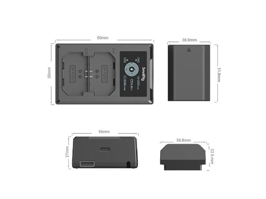 SmallRig NP-FZ100 Camera Battery and Charger Kit - Art. 3824B - Cavone Lux Pro