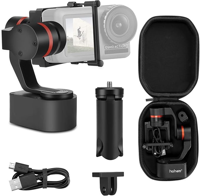 Hohem XG1 stabilizzatore action cam GoPro Hero 7/6/5/4/3, for SJCAM, for YI Cam 4K, APP Control (MTB and Wireless) - Cavone Lux Pro