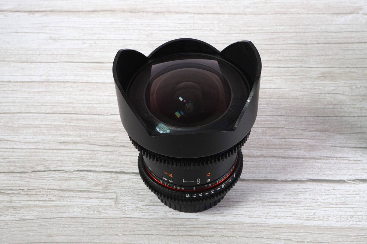 SAMYANG 14mm T3,1 VDSLR CANON UMC II (usato) - Cavone Lux Pro