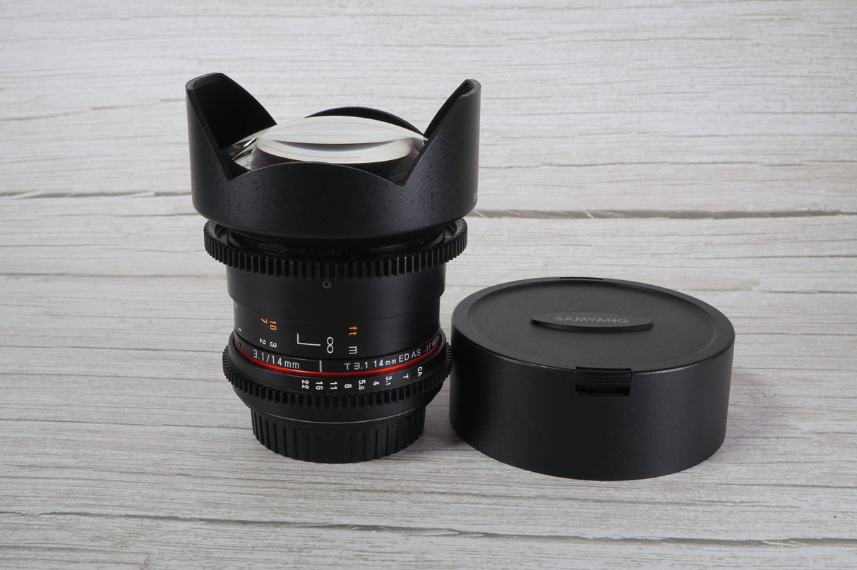 SAMYANG 14mm T3,1 VDSLR CANON UMC II (usato) - Cavone Lux Pro