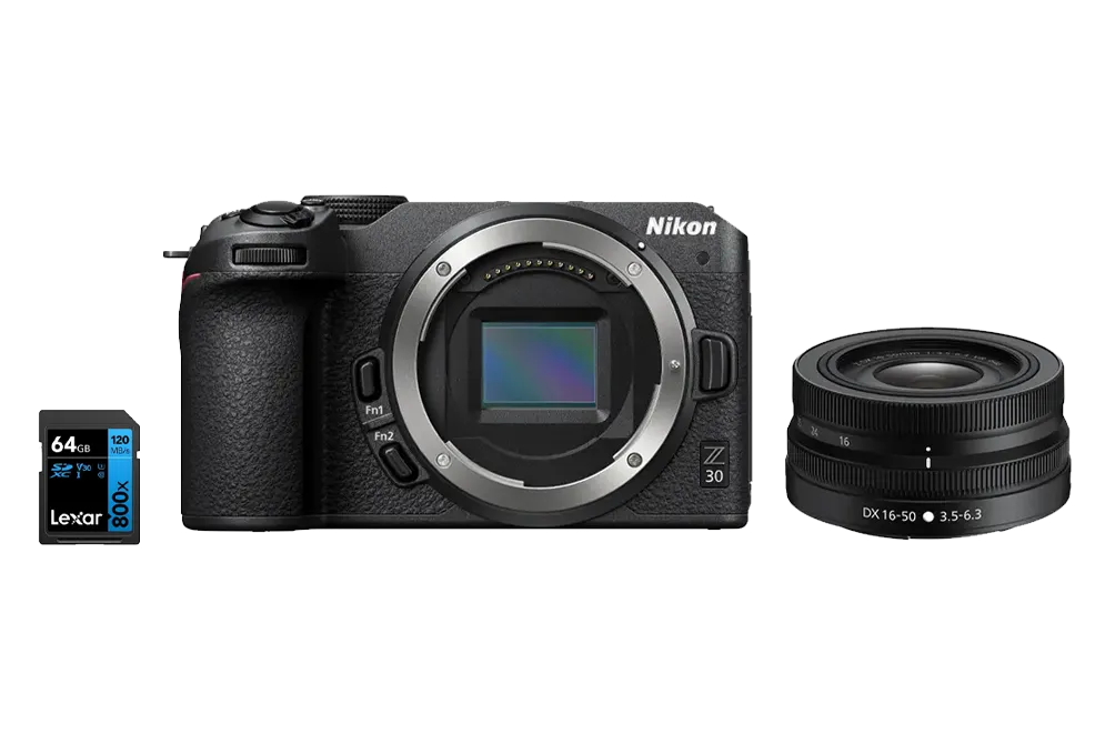 Nikon Z30 + Z DX 16-50 VR + SD 64GB 800x - Garanzia Nital Italia - Cavone Lux Pro