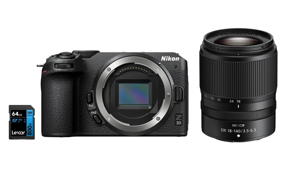Nikon Z30 + Z DX 18-140 VR + SD 64GB - Garanzia Nital Italia - Cavone Lux Pro