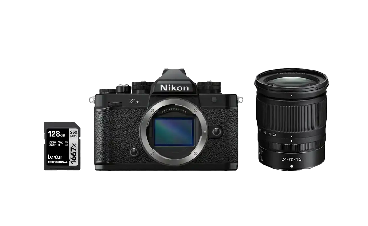 Nikon Z f + Z 24-70mm f/4 S + SDXC 128GB - Garanzia Nital Italia - Cavone Lux Pro