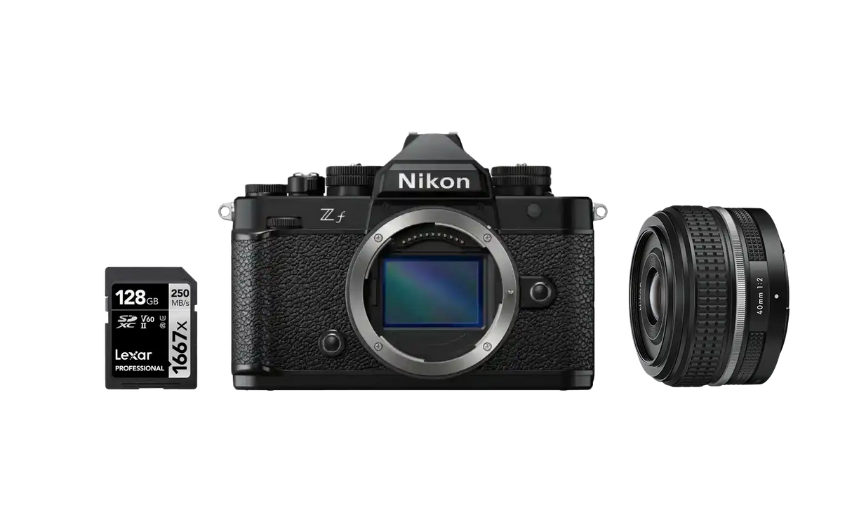 Nikon Z f + Z 40mm f/2 SE + SDXC 128 GB - Garanzia Nital Italia - Cavone Lux Pro