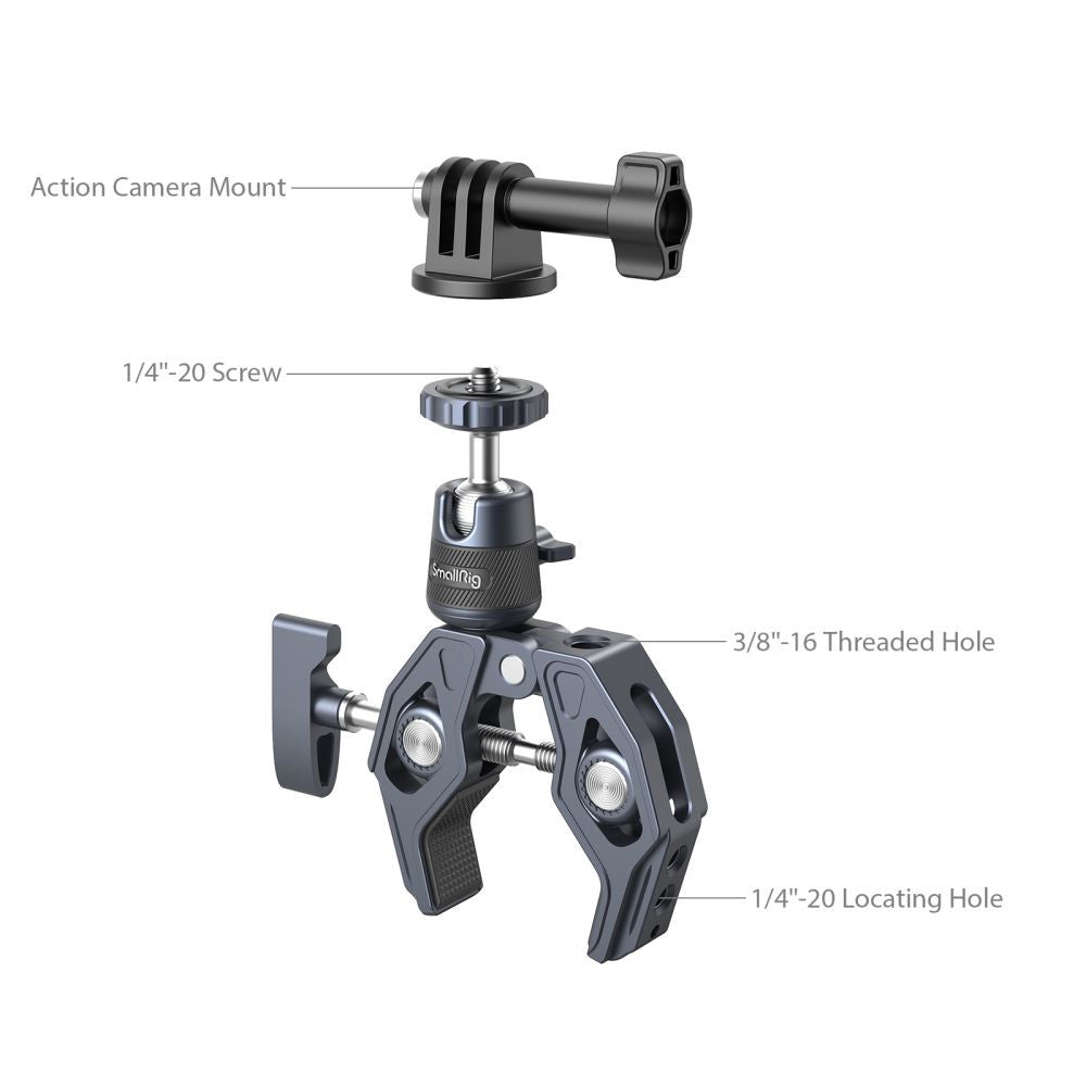 SmallRig Super Clamp con testa a sfera a 360° per action camera 4102B - Cavone Lux Pro