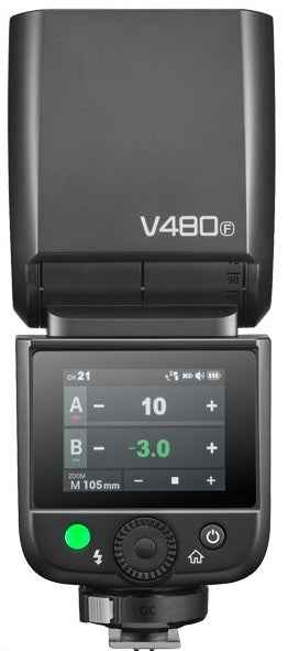 Godox V480F TTL Flash a slitta Compatto con Batteria a Litio per Fuji