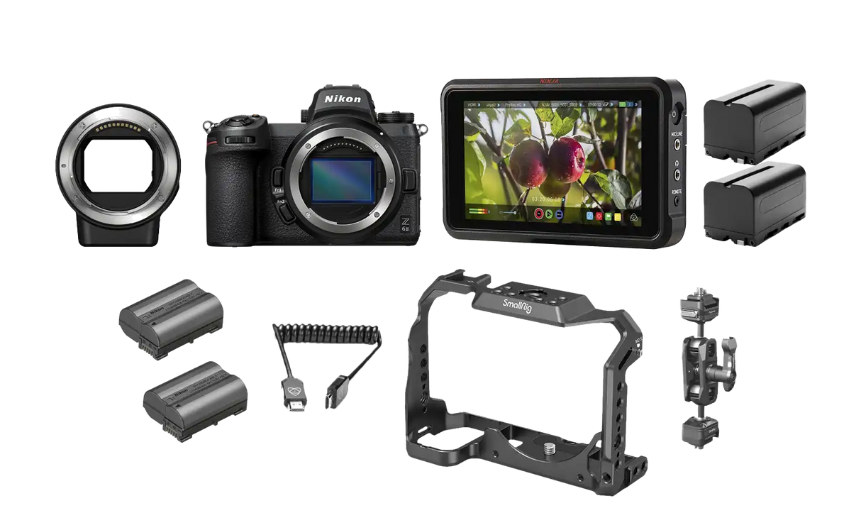 Nikon Z6 II Essential Movie Kit - Z6 II Video RAW Enabled + FTZ + Ninja V + Rig + Accessori - Garanzia Nital Italia - Cavone Lux Pro