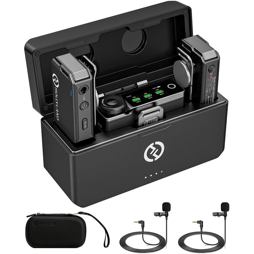 Hollyland LARK MAX Duo + 2 Lavalier Microphones - Cavone Lux Pro