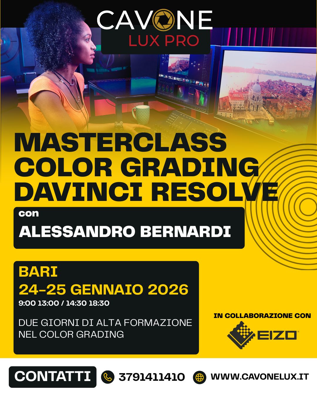 MASTERCLASS COLOR GRADING DAVINCI RESOLVE - 24/25 GENNAIO 2026