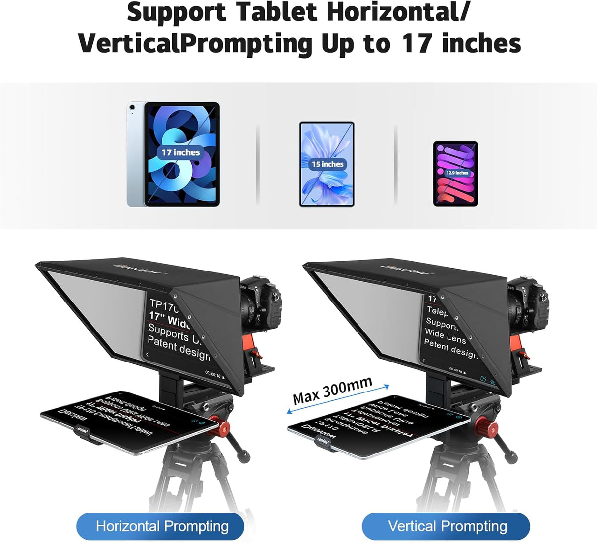 Desview TP170 Teleprompter 17" con valigia - Cavone Lux Pro