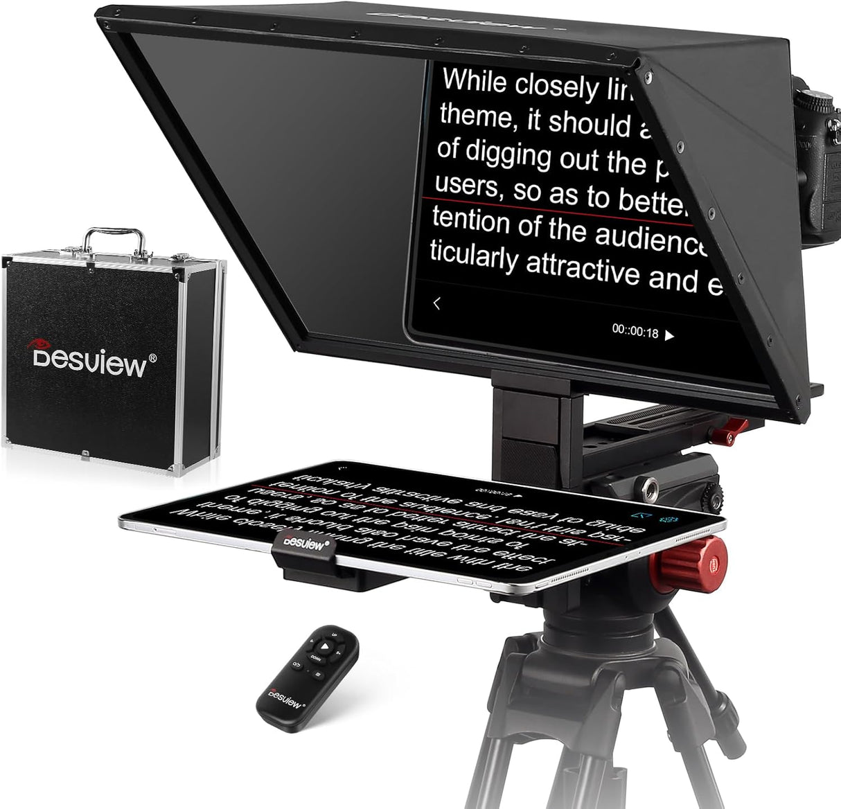 Desview TP170 Teleprompter 17" con valigia - Cavone Lux Pro