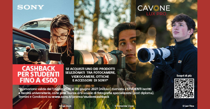 SONY CASHBACK STUDENTI FINO A GIUGNO 2027