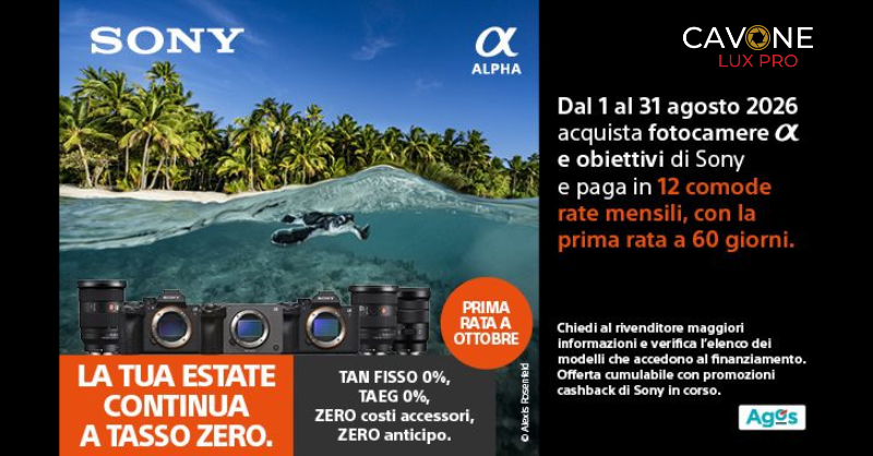 SONY TASSO ZERO FINO AL 31 AGOSTO 2026