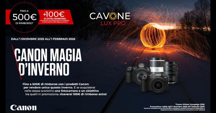 CANON WINTER CASHBACK FINO AL 1 FEBBRAIO 2026