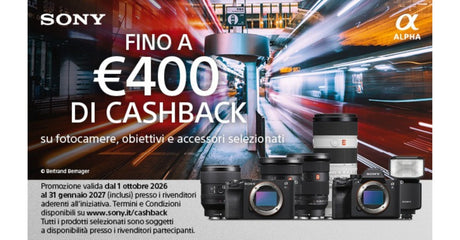 Sony Winter Cashback 2026: fino a 400 € di rimborso | Cavone Lux Pro