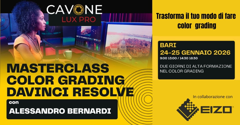 MASTERCLASS COLOR GRADING DAVINCI RESOLVE CON ALESSANDRO BERNARDI - 24/25 GENNAIO 2026