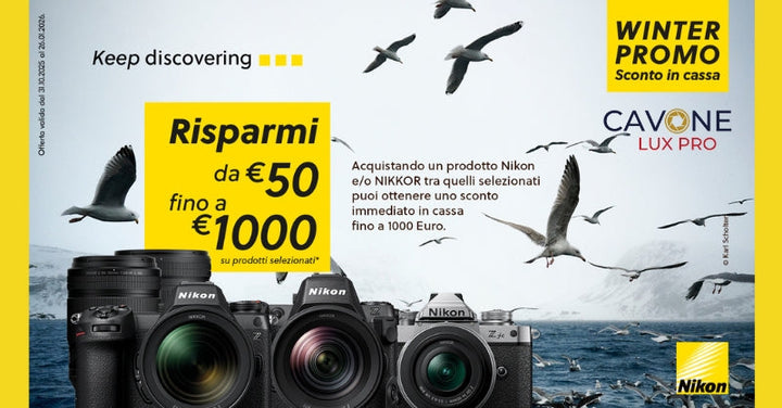 NIKON WINTER PROMO SCONTO CASSA FINO A 1000€