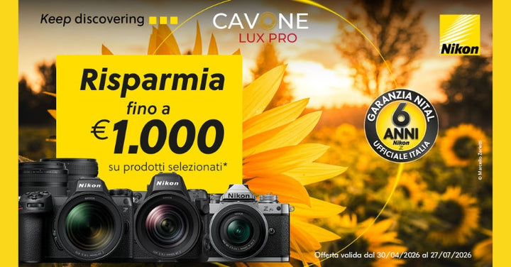 NIKON PROMO SCONTO CASSA FINO A 1000€ FINO AL 27 LUGLIO 2026