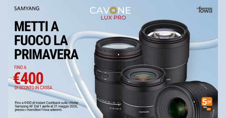 SAMYANG FINO A 400€ DI SCONTO FINO AL 31 LUGLIO 2026