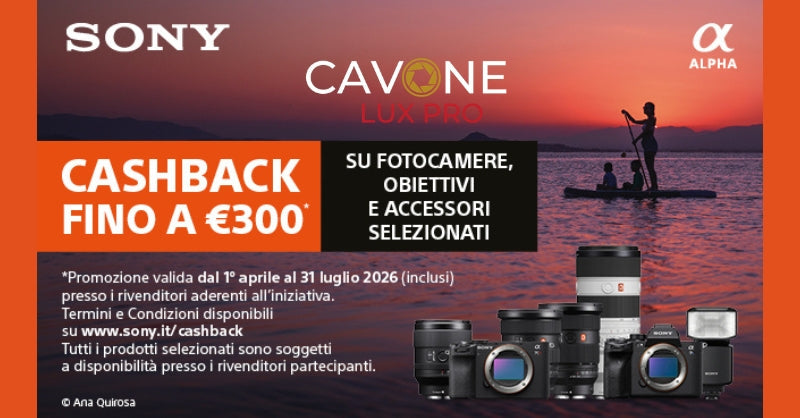 SONY PROMO CASHBACK FINO AL 31 LUGLIO 2026
