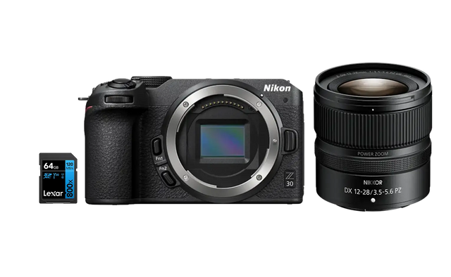 Nikon Z30 + Z DX 12-28 PZ VR + SD 64GB 800X - Garanzia Nital Italia - Cavone Lux Pro