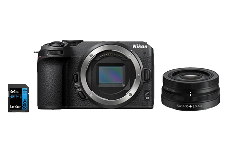 Nikon Z30 + Z DX 16-50 VR + SD 64GB 800x - Garanzia Nital Italia - Cavone Lux Pro