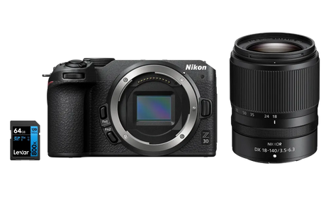 Nikon Z30 + Z DX 18-140 VR + SD 64GB - Garanzia Nital Italia - Cavone Lux Pro