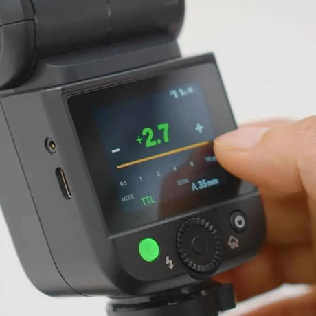 Godox V480F TTL Flash a slitta Compatto con Batteria a Litio per Fuji