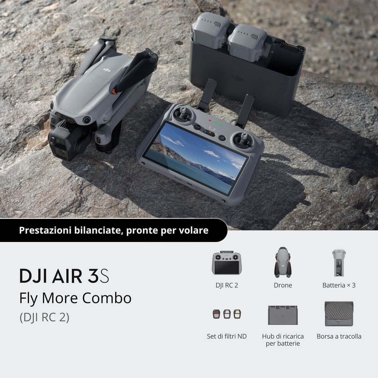 DJI AIR 3 S (Fly More Combo + RC 2) - Cavone Lux Pro