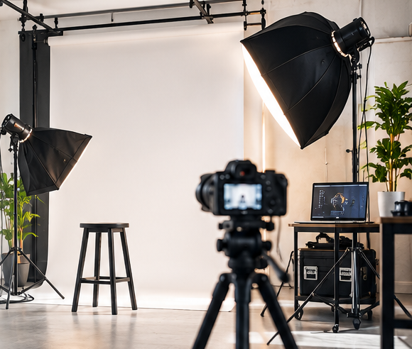 Allestimento illustrativo di uno studio fotografico