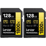 Lexar 128GB SDXC Pro 1800x U3 UHS-II R280/W210 (V60) X2