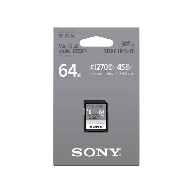 Sony 64GB SF-E Series UHS-II SDXC V30 Memory Card SFE64A
