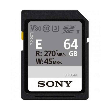 Sony 64GB SF-E Series UHS-II SDXC V30 Memory Card SFE64A